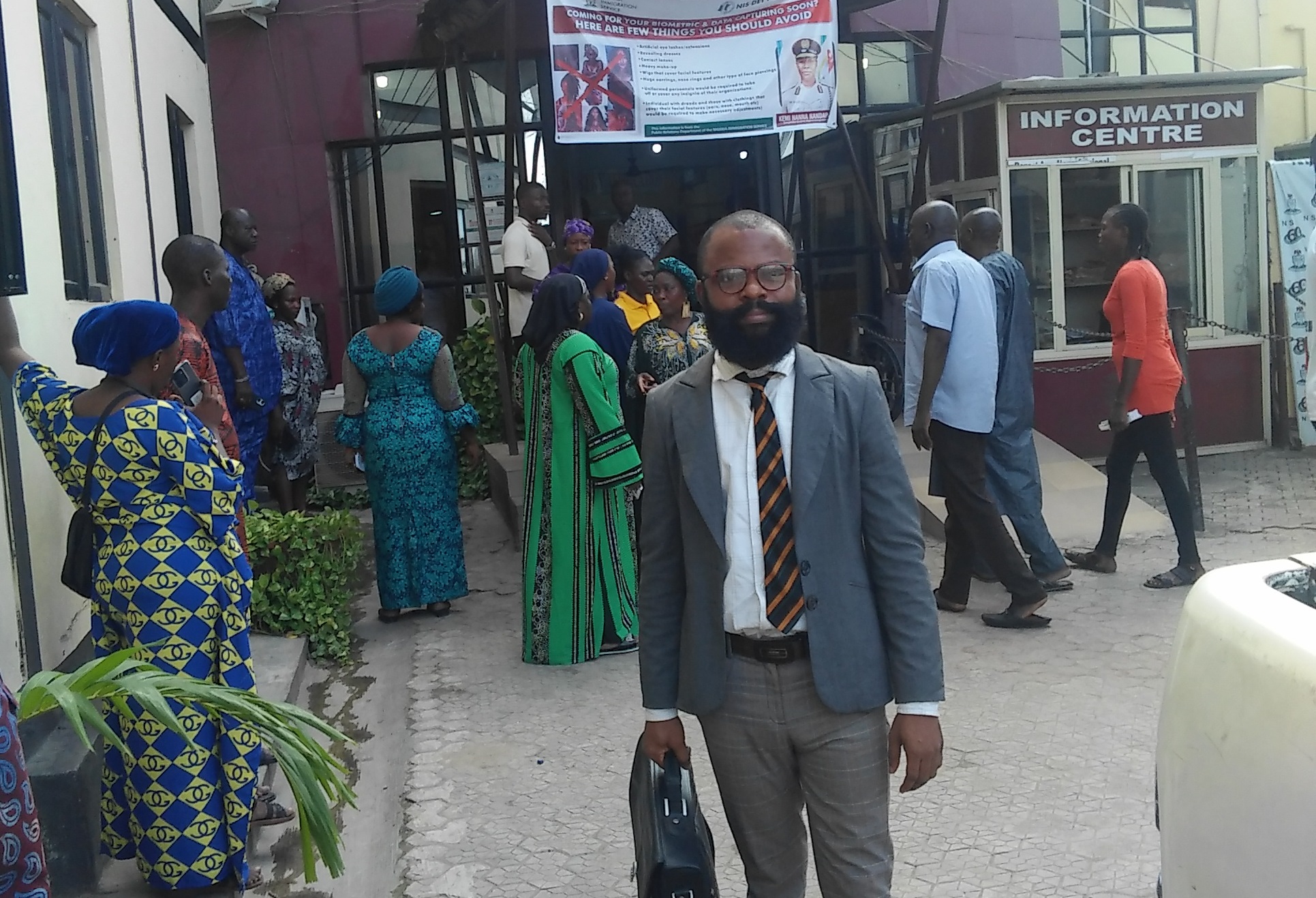 Endy Edeson At Nigeria Immigration Service Passport Office, Alausa Ikeja Lagos State.